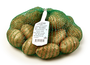Sättpotatis Maris Bard i en grön nätpåse. 1kg